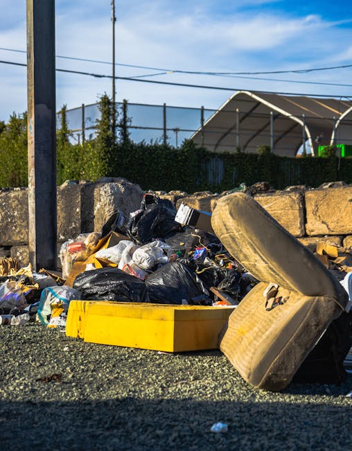 A pile of discarded cardboard boxes, some flattened and others partially intact, are scattered on the ground next to a weathered stone wall. The boxes vary in size and are light brown with printed lab